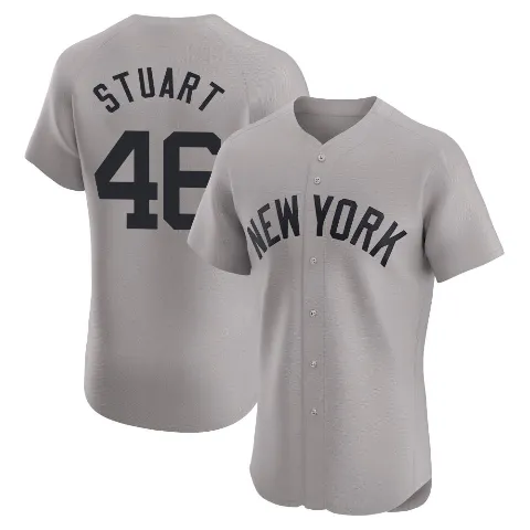 Men's New York Yankees ＃46 Baron Stuart Gray Elite Road Jersey
