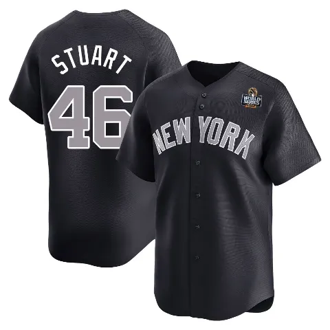 Men's New York Yankees ＃46 Baron Stuart Navy Limited Alternate 2024 World Series Jersey