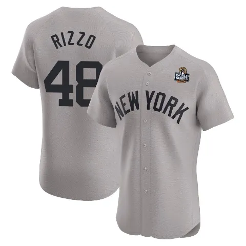 Men's New York Yankees ＃48 Anthony Rizzo Gray Elite Road 2024 World Series Jersey