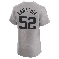 Men's New York Yankees ＃52 CC Sabathia Gray Elite Road Jersey
