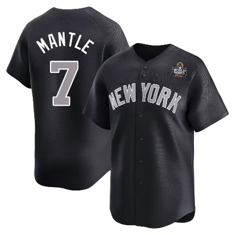 Men's New York Yankees ＃7 Mickey Mantle Navy Limited Alternate 2024 World Series Jersey