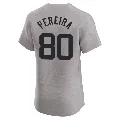 Men's New York Yankees ＃80 Everson Pereira Gray Elite Road Jersey