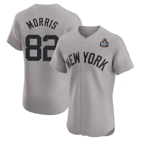 Men's New York Yankees ＃82 Cody Morris Gray Elite Road 2024 World Series Jersey