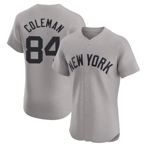 Men's New York Yankees ＃84 Carson Coleman Gray Elite Road Jersey