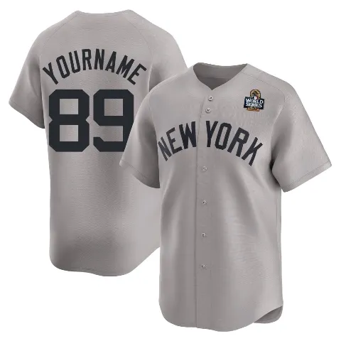 Men's New York Yankees ＃89 Braden Shewmake Gray Limited Away 2024 World Series Jersey