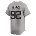 Men's New York Yankees ＃92 Brandon Decker Gray Limited Away Jersey