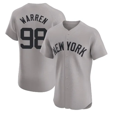 Men's New York Yankees ＃98 Will Warren Gray Elite Road Jersey