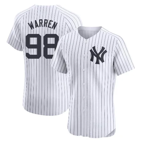 Men's New York Yankees ＃98 Will Warren White Elite Home Jersey