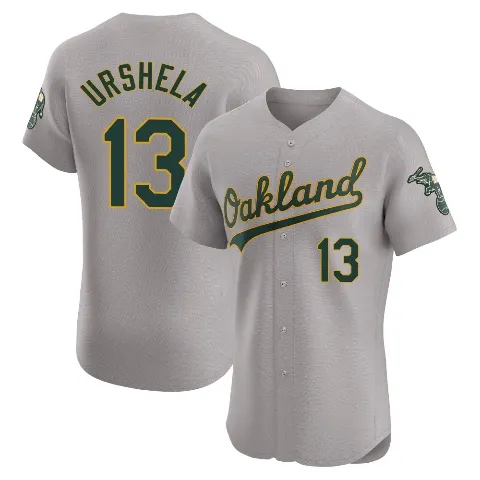 Men's Oakland Athletics ＃13 Gio Urshela Gray Elite Road Jersey