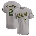 Men's Oakland Athletics ＃2 Tony Phillips Gray Elite Road Jersey