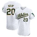Men's Oakland Athletics ＃20 Zack Gelof White Elite Home Jersey