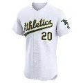 Men's Oakland Athletics ＃20 Zack Gelof White Elite Home Jersey