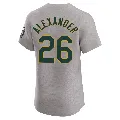 Men's Oakland Athletics ＃26 CJ Alexander Gray Elite Road Jersey