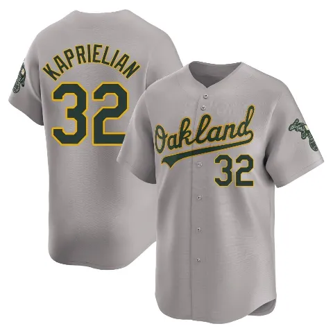Men's Oakland Athletics ＃32 James Kaprielian Gray Limited Away Jersey