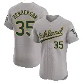 Men's Oakland Athletics ＃35 Rickey Henderson Gray Elite Road Jersey
