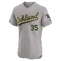 Men's Oakland Athletics ＃35 Rickey Henderson Gray Elite Road Jersey
