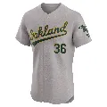 Men's Oakland Athletics ＃36 Hogan Harris Gray Elite Road Jersey