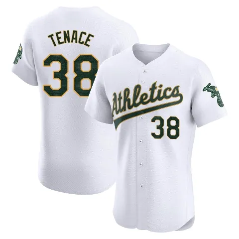 Men's Oakland Athletics ＃38 Gene Tenace White Elite Home Jersey