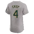 Men's Oakland Athletics ＃4 Coco Crisp Gray Elite Road Jersey