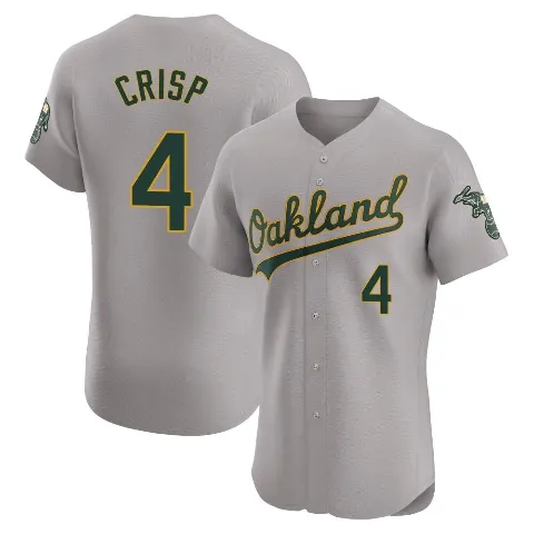 Men's Oakland Athletics ＃4 Coco Crisp Gray Elite Road Jersey