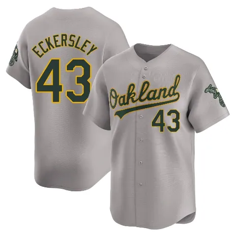 Men's Oakland Athletics ＃43 Dennis Eckersley Gray Limited Away Jersey