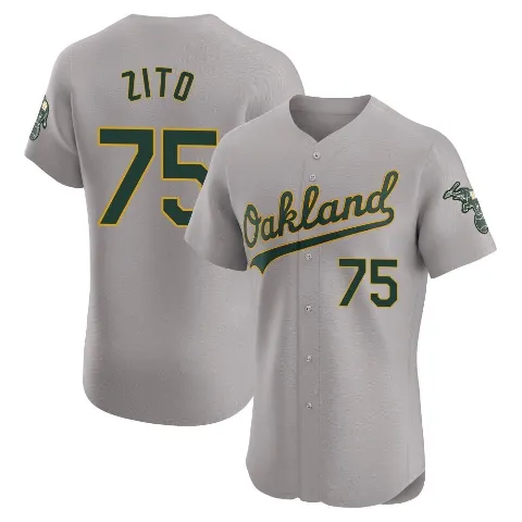 Men's Oakland Athletics ＃75 Barry Zito Gray Elite Road Jersey