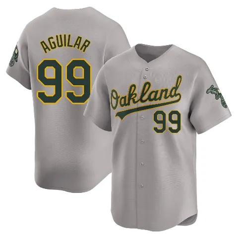 Men's Oakland Athletics ＃99 Jesus Aguilar Gray Limited Away Jersey