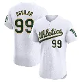 Men's Oakland Athletics ＃99 Jesus Aguilar White Elite Home Jersey