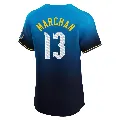 Men's Philadelphia Phillies ＃13 Rafael Marchan Blue Elite 2024 City Connect Jersey