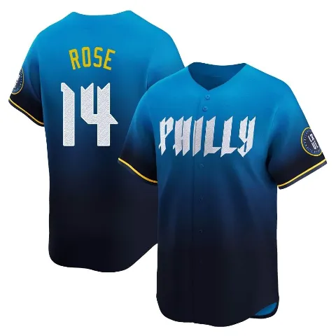 Men's Philadelphia Phillies ＃14 Pete Rose Blue Limited 2024 City Connect Jersey