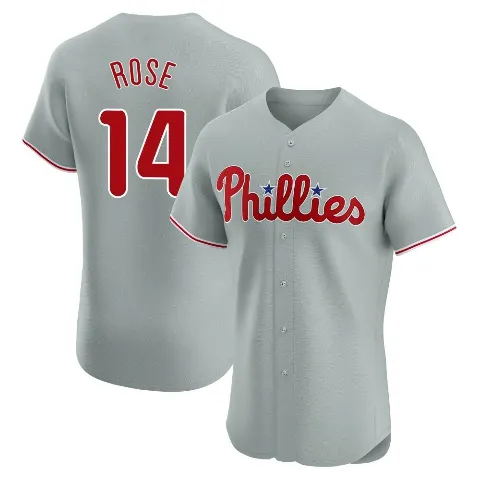 Men's Philadelphia Phillies ＃14 Pete Rose Gray Elite Road Jersey