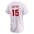 Men's Philadelphia Phillies ＃15 Dave Hollins White Elite Home Jersey