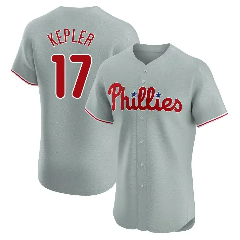 Men's Philadelphia Phillies ＃17 Max Kepler Gray Elite Road Jersey