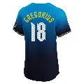 Men's Philadelphia Phillies ＃18 Didi Gregorius Blue Elite 2024 City Connect Jersey