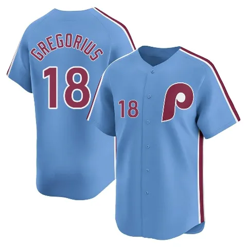 Men's Philadelphia Phillies ＃18 Didi Gregorius Light Blue Limited Alternate Jersey