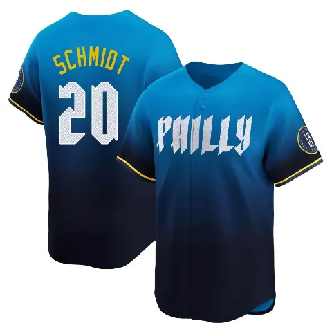 Men's Philadelphia Phillies ＃20 Mike Schmidt Blue Limited 2024 City Connect Jersey