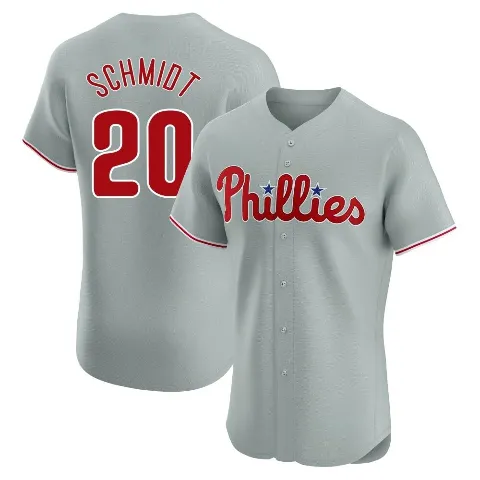 Men's Philadelphia Phillies ＃20 Mike Schmidt Gray Elite Road Jersey