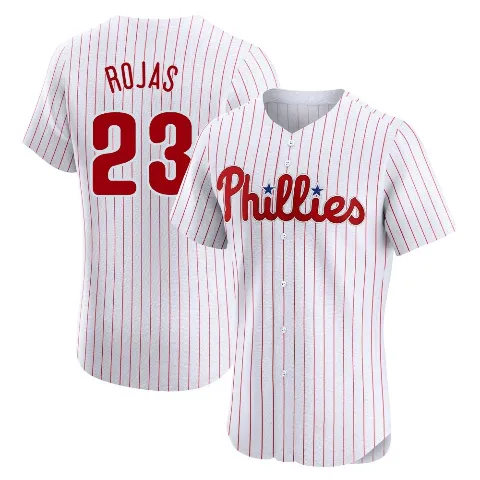 Men's Philadelphia Phillies ＃23 Johan Rojas White Elite Home Jersey