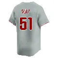 Men's Philadelphia Phillies ＃51 Carlos Ruiz Gray Limited Away Jersey