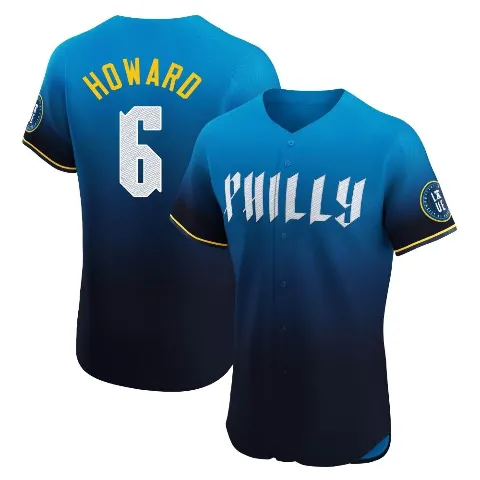 Men's Philadelphia Phillies ＃6 Ryan Howard Blue Elite 2024 City Connect Jersey