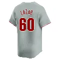Men's Philadelphia Phillies ＃60 Max Lazar Gray Limited Away Jersey