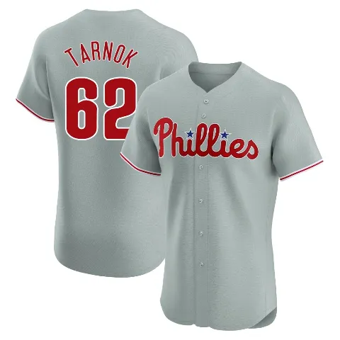 Men's Philadelphia Phillies ＃62 Freddy Tarnok Gray Elite Road Jersey