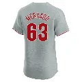 Men's Philadelphia Phillies ＃63 Michael Mercado Gray Elite Road Jersey