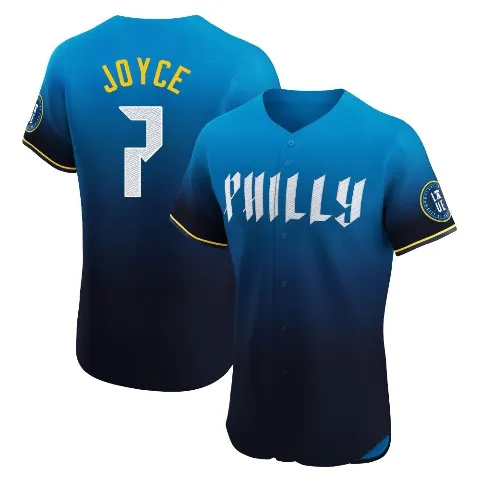 Men's Philadelphia Phillies ＃7 Matt Joyce Blue Elite 2024 City Connect Jersey