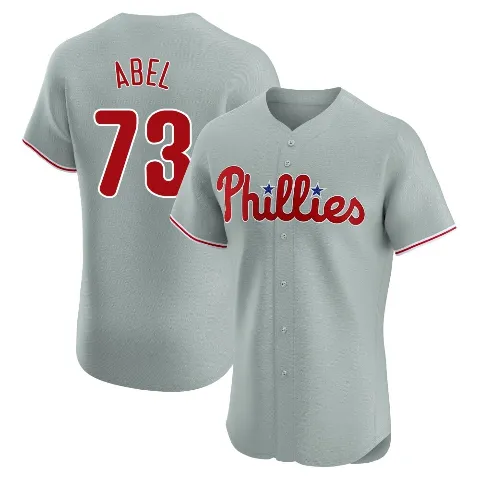 Men's Philadelphia Phillies ＃73 Mick Abel Gray Elite Road Jersey