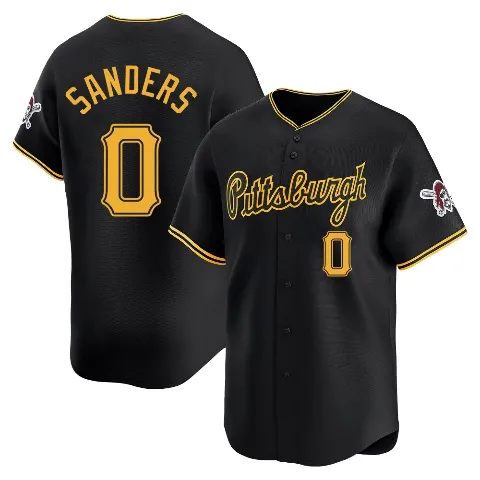 Men's Pittsburgh Pirates ＃0 Camden Sanders Black Limited Alternate Jersey