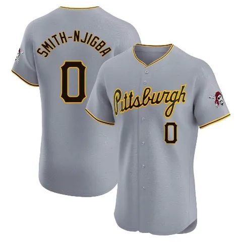 Men's Pittsburgh Pirates ＃0 Canaan Smith-Njigba Gray Elite Road Jersey