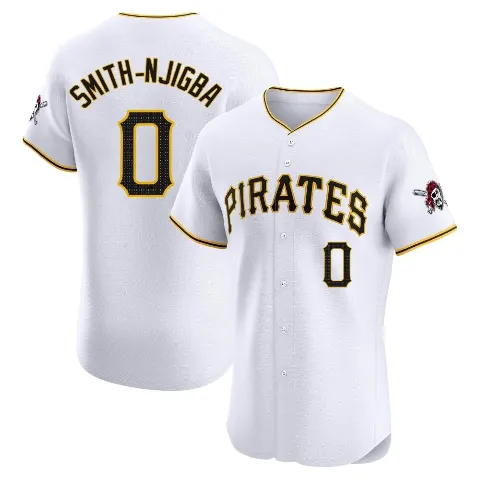 Men's Pittsburgh Pirates ＃0 Canaan Smith-Njigba White Elite Home Jersey