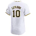 Men's Pittsburgh Pirates ＃10 Jim Leyland White Elite Home Jersey