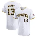 Men's Pittsburgh Pirates ＃13 Ke'Bryan Hayes White Elite Home Jersey